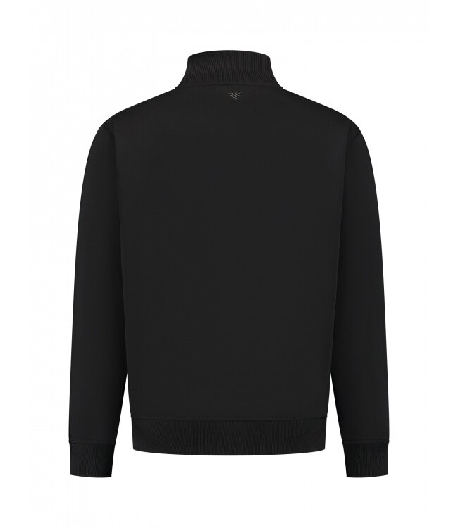 PurePath (by PureWhite) PurePath 25010301 Stand-Up Collar Zip Sweater Black - Loose Fit