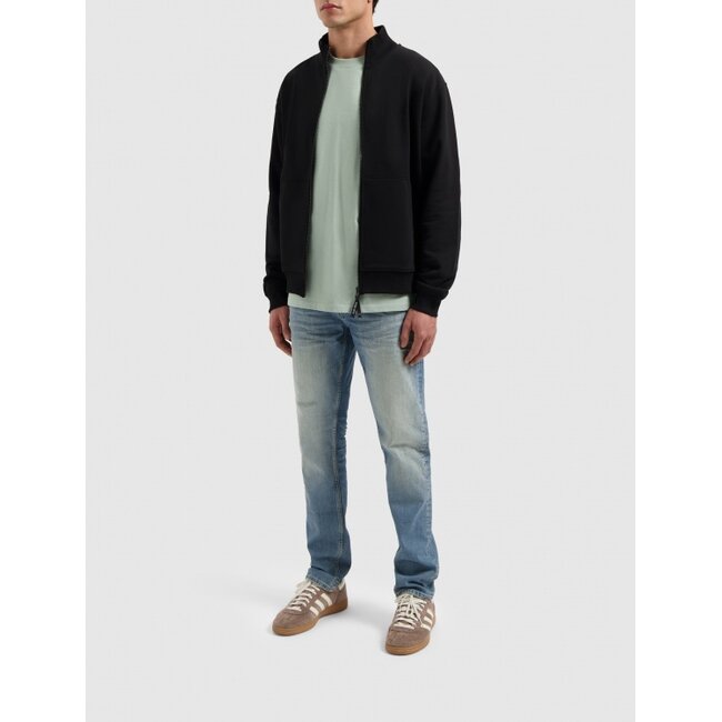 PurePath (by PureWhite) PurePath 25010301 Stand-Up Collar Zip Sweater Black - Loose Fit