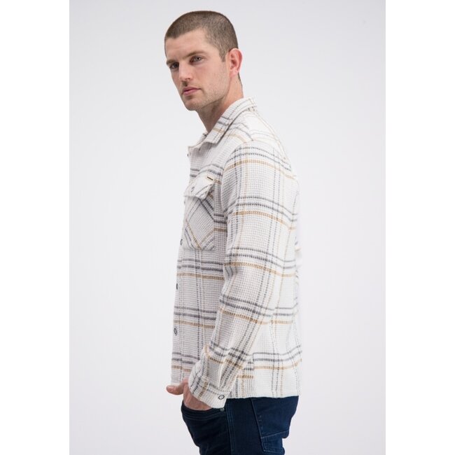 Gabbiano Gabbiano 336236 Overshirt Flannel Wafelstructuur Ivory Bone - Regular Fit