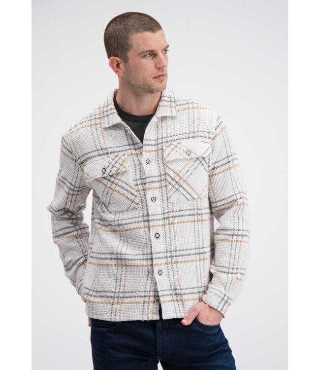 Gabbiano Gabbiano 336236 Overshirt Flannel Wafelstructuur Ivory Bone - Regular Fit