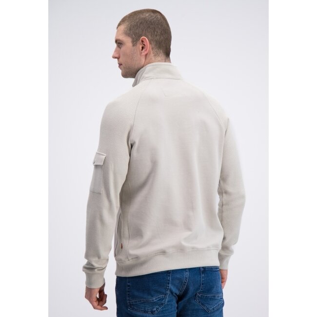 Gabbiano Gabbiano 776280 Half Zip Jacquard Sweater Ivory Bone - Regular Fit