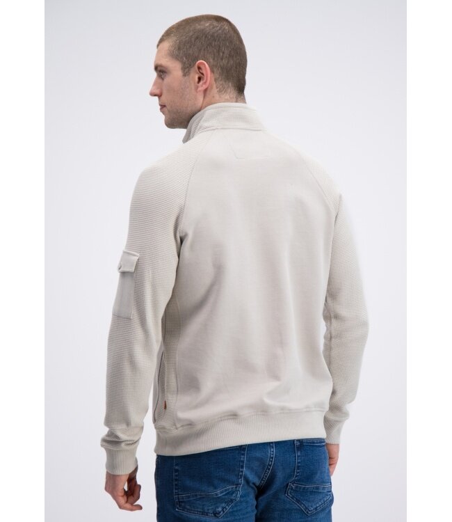 Gabbiano Gabbiano 776280 Half Zip Jacquard Sweater Ivory Bone - Regular Fit