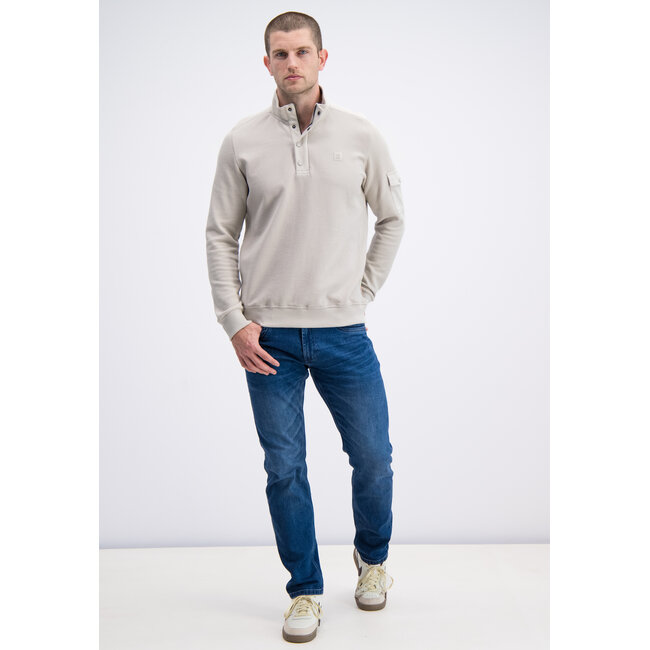 Gabbiano Gabbiano 776280 Half Zip Jacquard Sweater Ivory Bone - Regular Fit