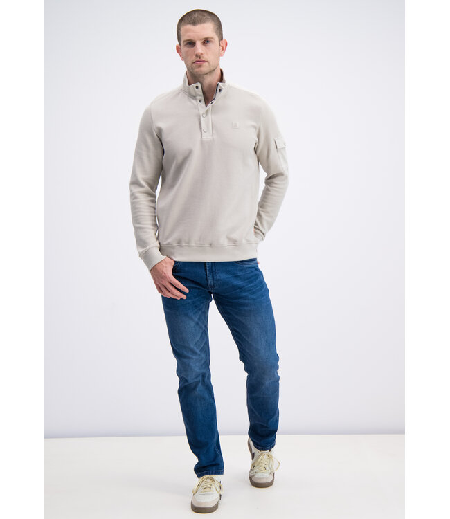 Gabbiano Gabbiano 776280 Half Zip Jacquard Sweater Ivory Bone - Regular Fit