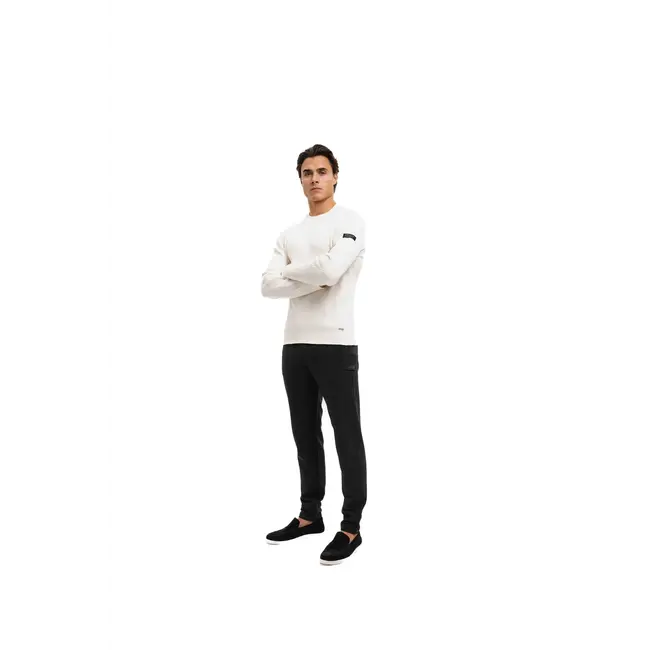 Malelions Malelions Men Knitted Rib Sweater Off-White