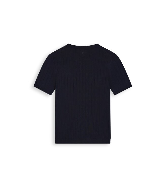 PurePath (by PureWhite) PurePath 26010808 Drop-Needle Knit Shirt Dark Navy - Regular Fit