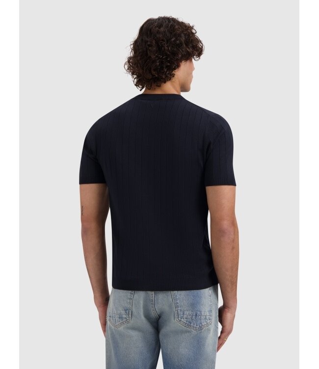 PurePath (by PureWhite) PurePath 26010808 Drop-Needle Knit Shirt Dark Navy - Regular Fit