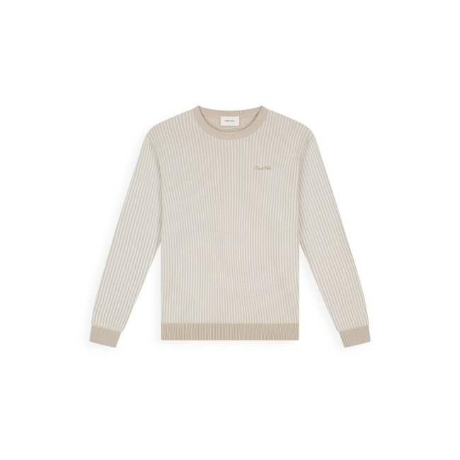 PurePath (by PureWhite) PurePath 26010806 Ladder Stitch Knit Sweater Sand - Regular Fit