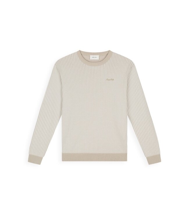 PurePath (by PureWhite) PurePath 26010806 Ladder Stitch Knit Sweater Sand - Regular Fit