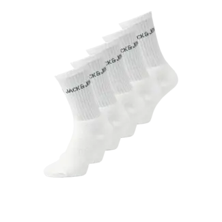 Jack & Jones 5-PACK WHITE SOCKS