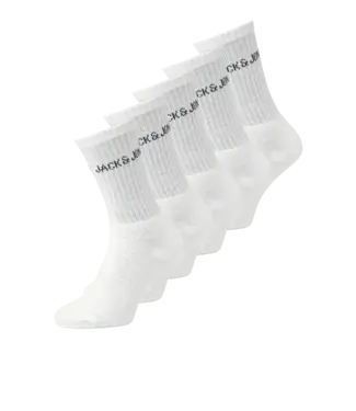 Jack & Jones 5-PACK WHITE SOCKS