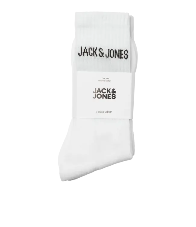 Jack & Jones Jack & Jones 12266536 5-PACK WHITE SOCKS