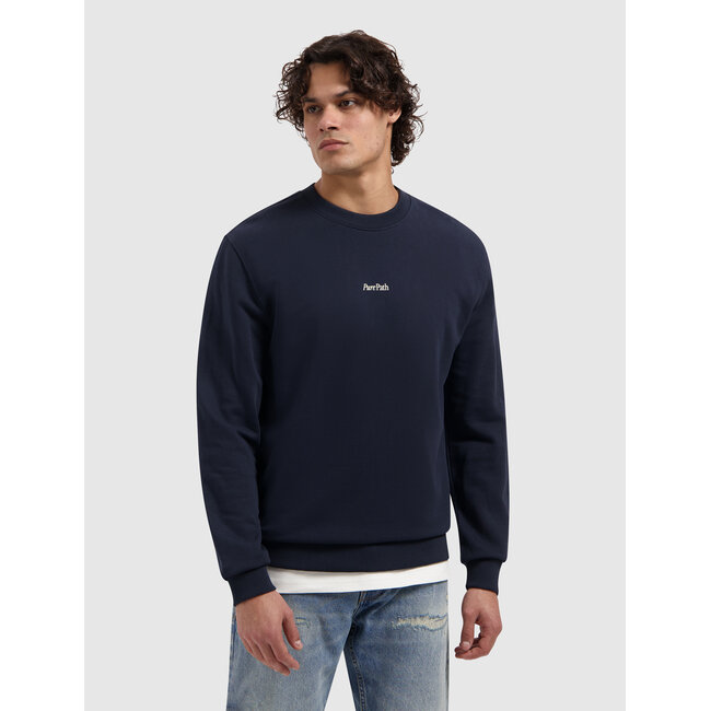 PurePath (by PureWhite) PurePath 26010309 Trio of Flowers Sweater Dark Navy - Regular Fit
