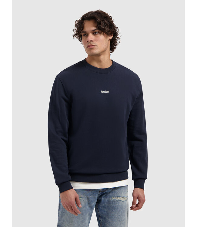 PurePath (by PureWhite) PurePath 26010309 Trio of Flowers Sweater Dark Navy - Regular Fit