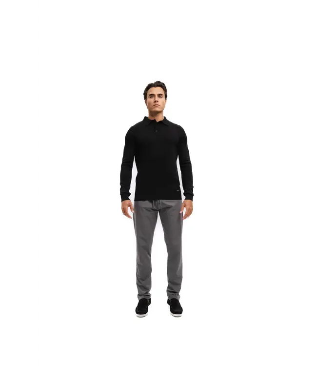 Malelions Malelions Men Knitted Longsleeve Polo Black