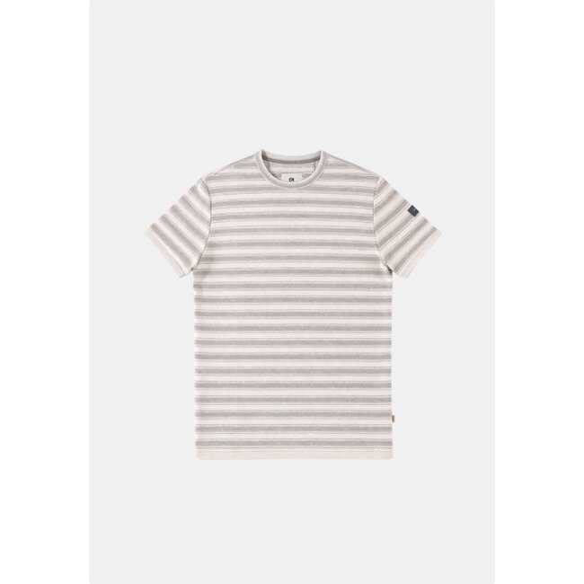 Gabbiano Gabbiano 1565109 Sovia T-Shirt Jacquard Jersey Striped Wood Brown - Regular Fit