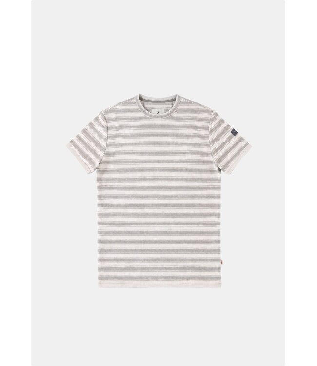 Gabbiano Gabbiano 1565109 Sovia T-Shirt Jacquard Jersey Striped Wood Brown - Regular Fit