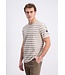 Gabbiano Gabbiano 1565109 Sovia T-Shirt Jacquard Jersey Striped Wood Brown - Regular Fit