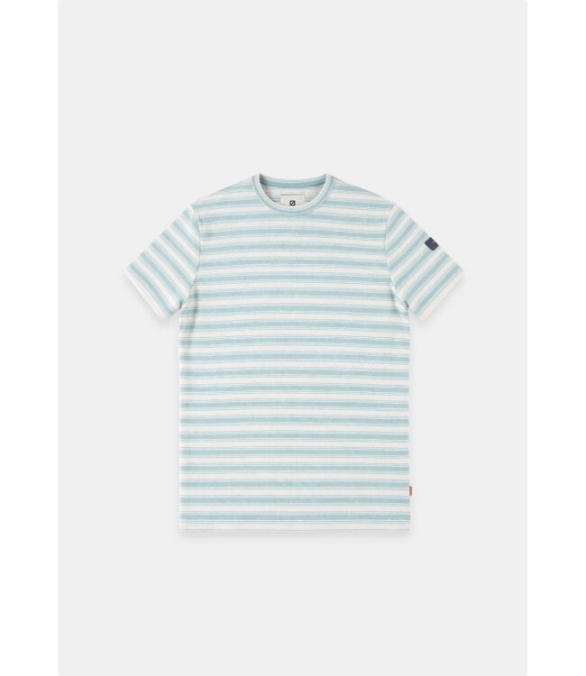 Gabbiano Gabbiano 1565109 Sovia T-Shirt Jacquard Jersey Striped Lagoon Green - Regular Fit