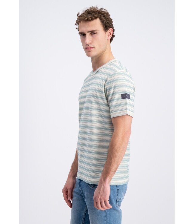Gabbiano Gabbiano 1565109 Sovia T-Shirt Jacquard Jersey Striped Lagoon Green - Regular Fit