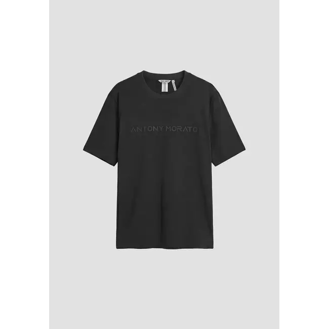 Antony Morato Antony Morato MMKS02646-FA100258 T-SHIRT IN INTERLOCK COTTON BLEND BLACK - REGULAR FIT