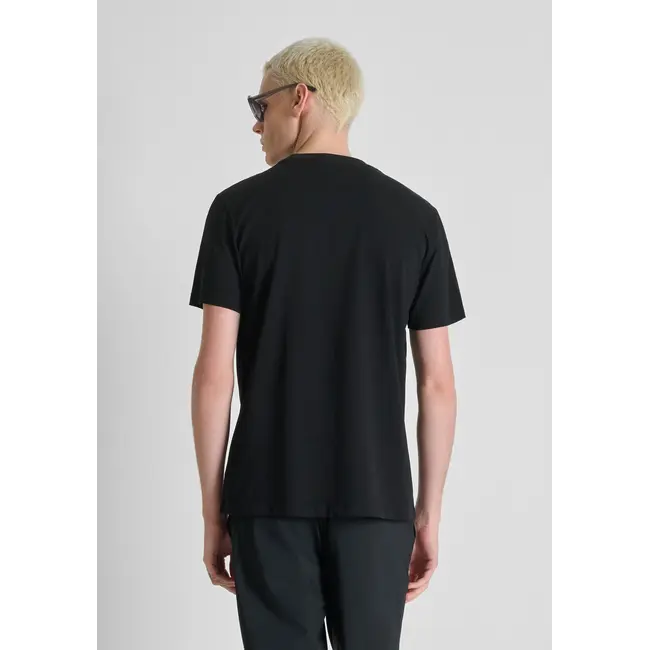 Antony Morato Antony Morato MMKS02646-FA100258 T-SHIRT IN INTERLOCK COTTON BLEND BLACK - REGULAR FIT