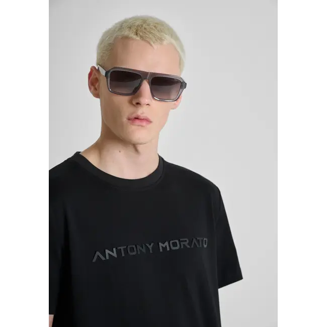 Antony Morato Antony Morato MMKS02646-FA100258 T-SHIRT IN INTERLOCK COTTON BLEND BLACK - REGULAR FIT
