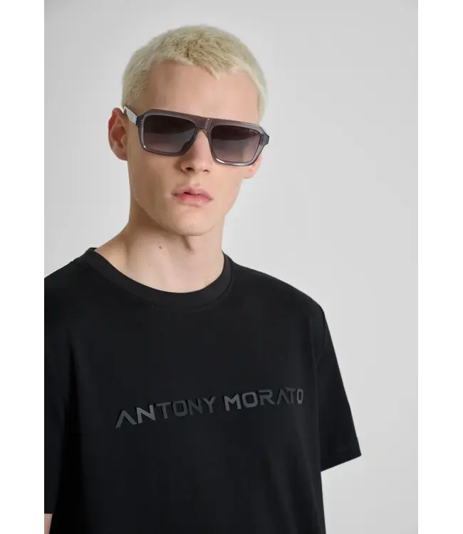 Antony Morato Antony Morato MMKS02646-FA100258 T-SHIRT IN INTERLOCK COTTON BLEND BLACK - REGULAR FIT