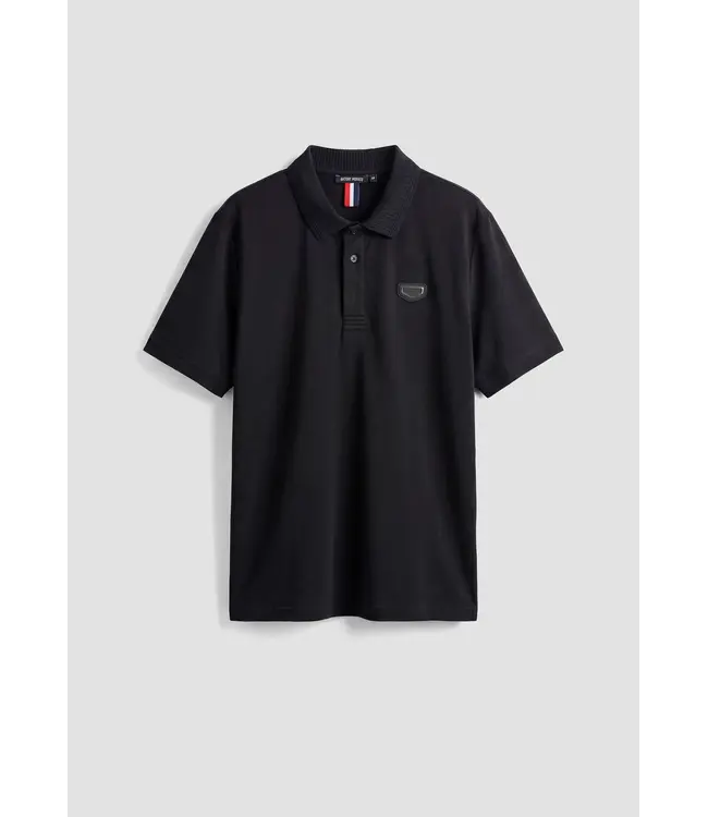 Antony Morato Antony Morato MMKS02610-FA100258 POLO SHIRT IN SOFT COTTON WITH LOGO PLAQUE BLACK - Regular Fit