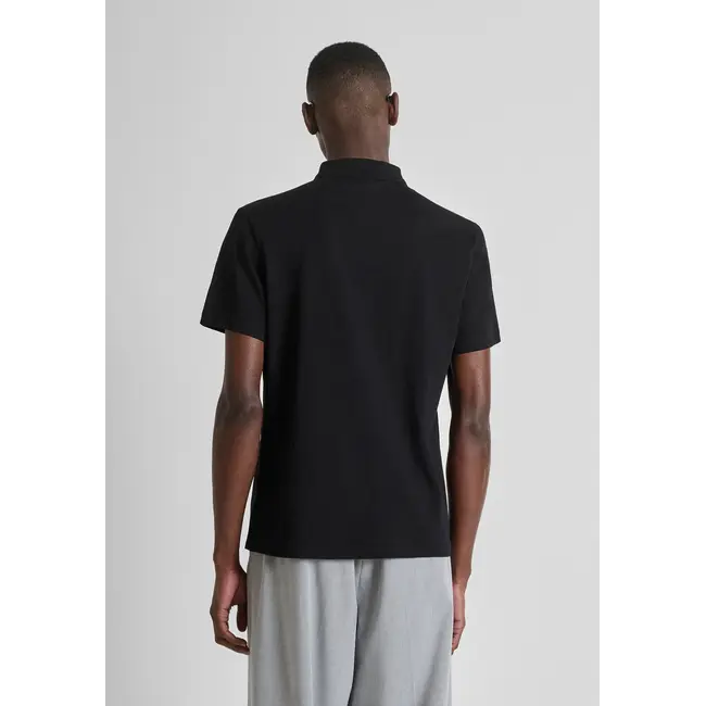 Antony Morato Antony Morato MMKS02610-FA100258 POLO SHIRT IN SOFT COTTON WITH LOGO PLAQUE BLACK - Regular Fit
