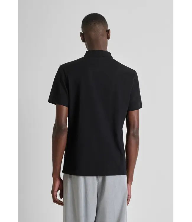 Antony Morato Antony Morato MMKS02610-FA100258 POLO SHIRT IN SOFT COTTON WITH LOGO PLAQUE BLACK - Regular Fit