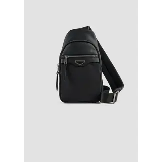 Antony Morato SINGLE-SHOULDER BACKPACK IN NYLON AND FAUX LEATHER