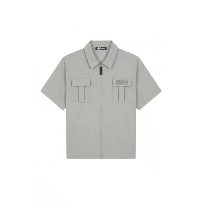 Malelions Malelions Men Capri Zip Shirt Grey - Regular Fit