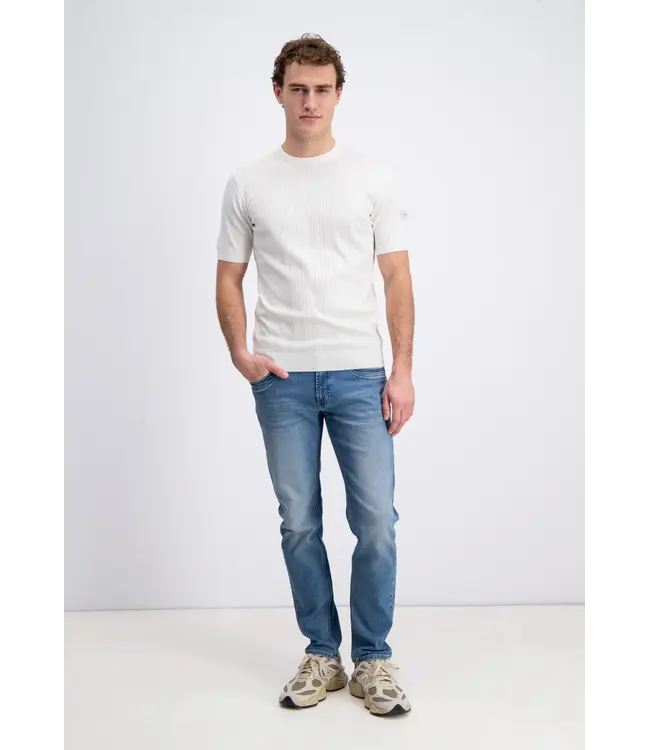 Gabbiano Gabbiano 1565104 Nomik - Striped Knitted T-Shirt Ecru - Regular Fit