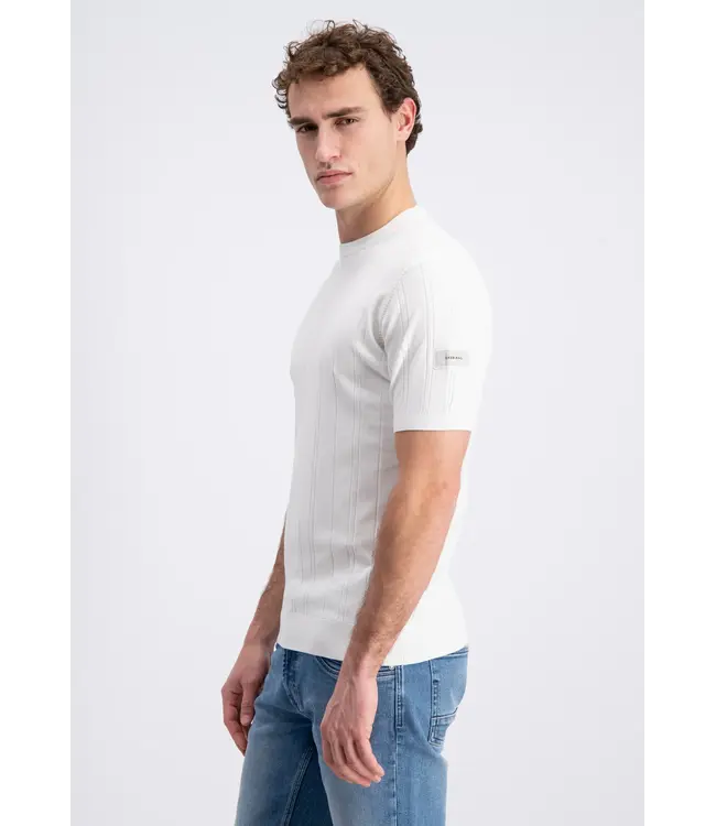 Gabbiano Gabbiano 1565104 Nomik - Striped Knitted T-Shirt Ecru - Regular Fit