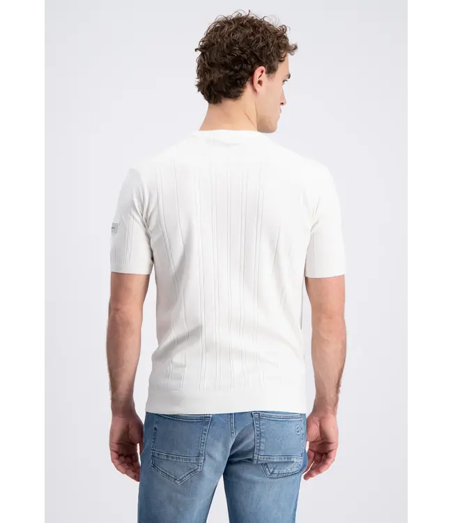 Gabbiano Gabbiano 1565104 Nomik - Striped Knitted T-Shirt Ecru - Regular Fit