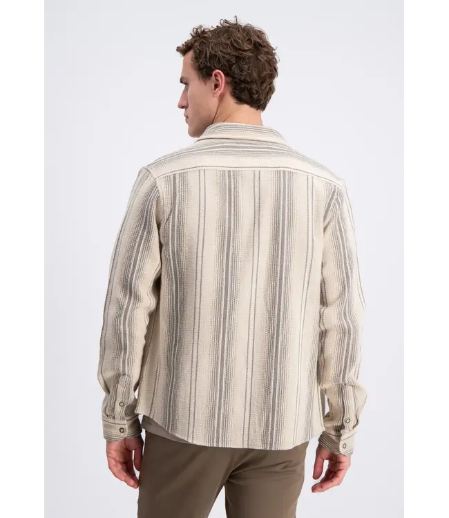 Gabbiano Gabbiano 3365309 Jens Cotton Vertical Striped Shirt Roasted Pecan - Regular Fit