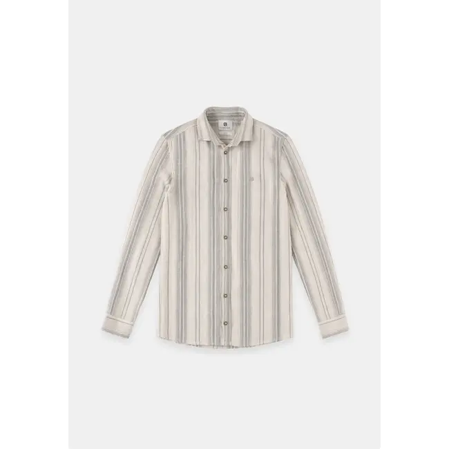 Gabbiano Gabbiano 3365309 Jens Cotton Vertical Striped Shirt Roasted Pecan - Regular Fit
