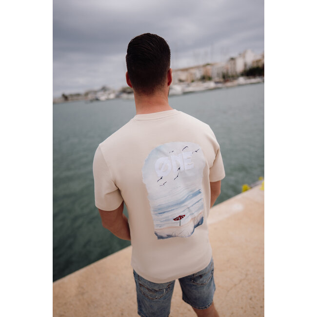 ØNE First Movers ØNE First Movers Seaside Tee Beige - Oversized Fit