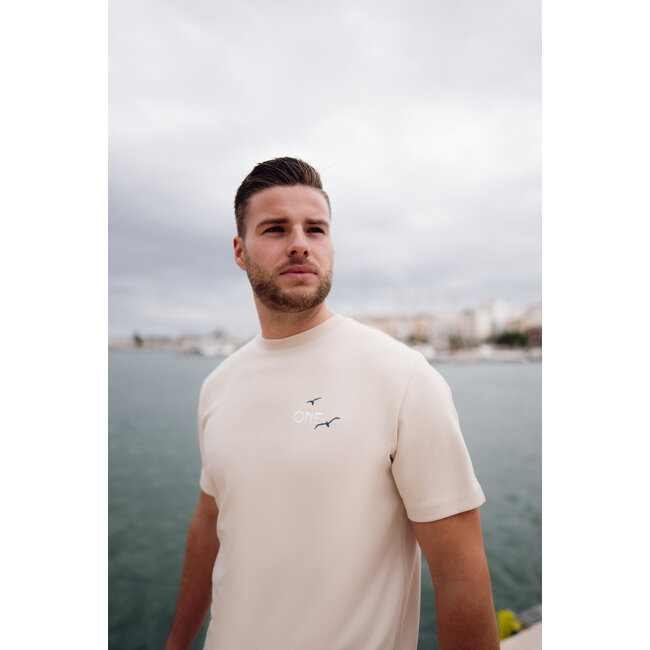ØNE First Movers ØNE First Movers Seaside Tee Beige - Oversized Fit
