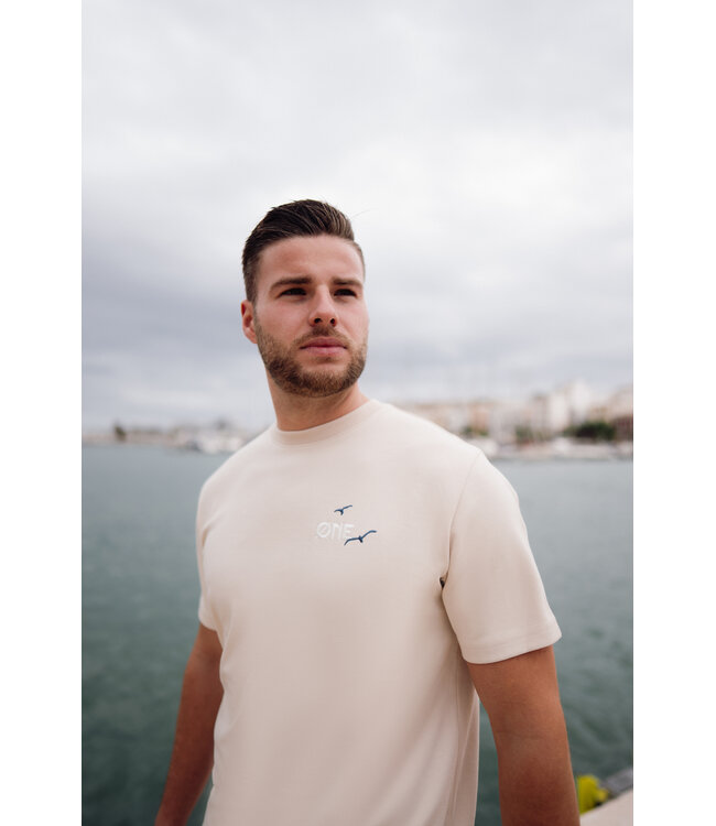 ØNE First Movers ØNE First Movers Seaside Tee Beige - Oversized Fit