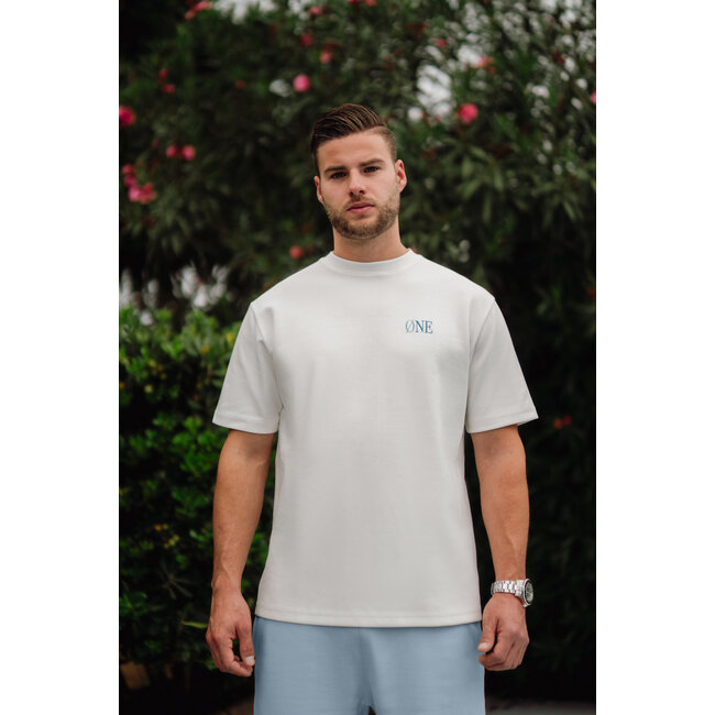 ØNE First Movers ØNE First Movers Blue Berry Flower Tee Off White - Oversized Fit