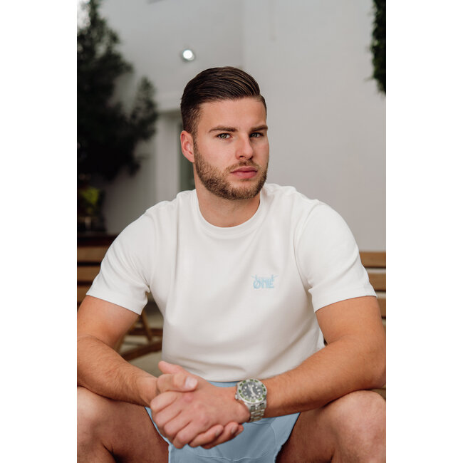 ØNE First Movers ØNE First Movers Blue Berry Flower Tee Off White - Oversized Fit