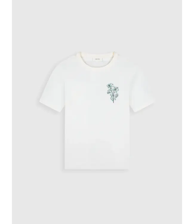 PurePath (by PureWhite) PurePath 26010120 Embroidered Flower T-Shirt Off White - Regular Fit