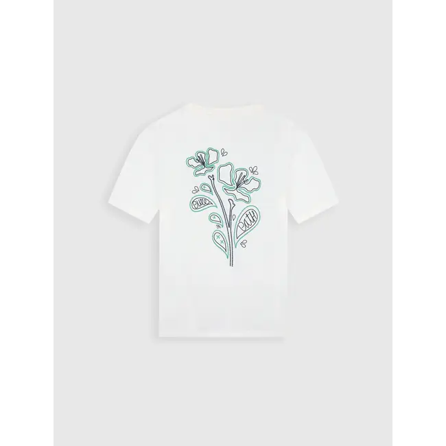 PurePath (by PureWhite) PurePath 26010120 Embroidered Flower T-Shirt Off White - Regular Fit