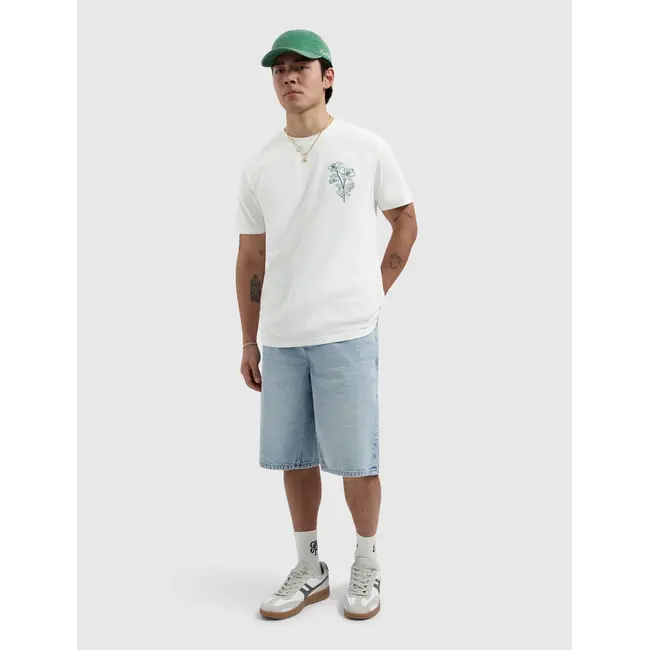 PurePath (by PureWhite) PurePath 26010120 Embroidered Flower T-Shirt Off White - Regular Fit