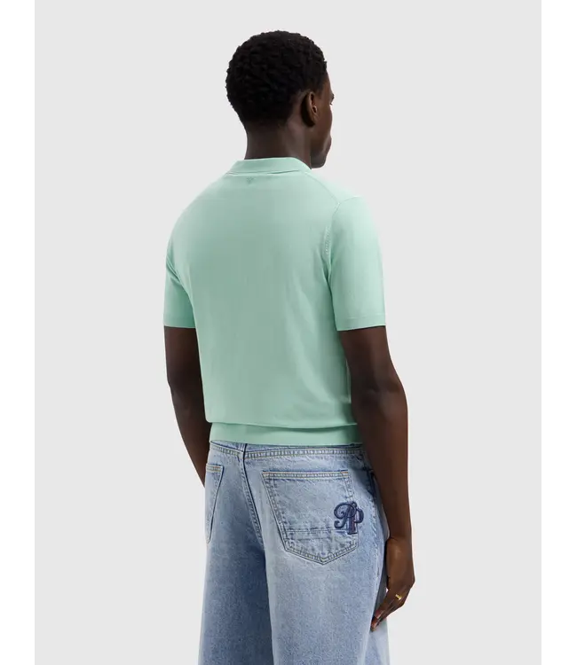 PurePath (by PureWhite) PurePath 26010810 Half-zip Flat Knit Polo Mint - Regular Fit