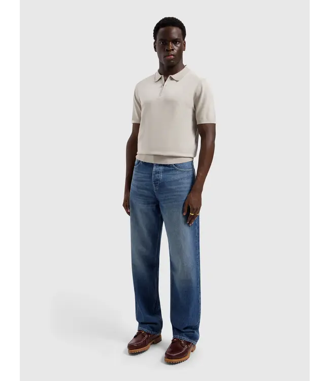 PurePath (by PureWhite) PurePath 26010810 Half-zip Flat Knit Polo Sand - Regular Fit