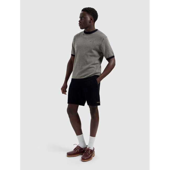 PurePath (by PureWhite) PurePath 26010517 Towel Soft Bouclé Knitted Shorts Black - Regular Fit