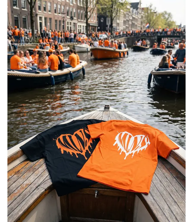 Malelions Malelions Men Dripped Heart T-Shirt Orange - Regular Fit